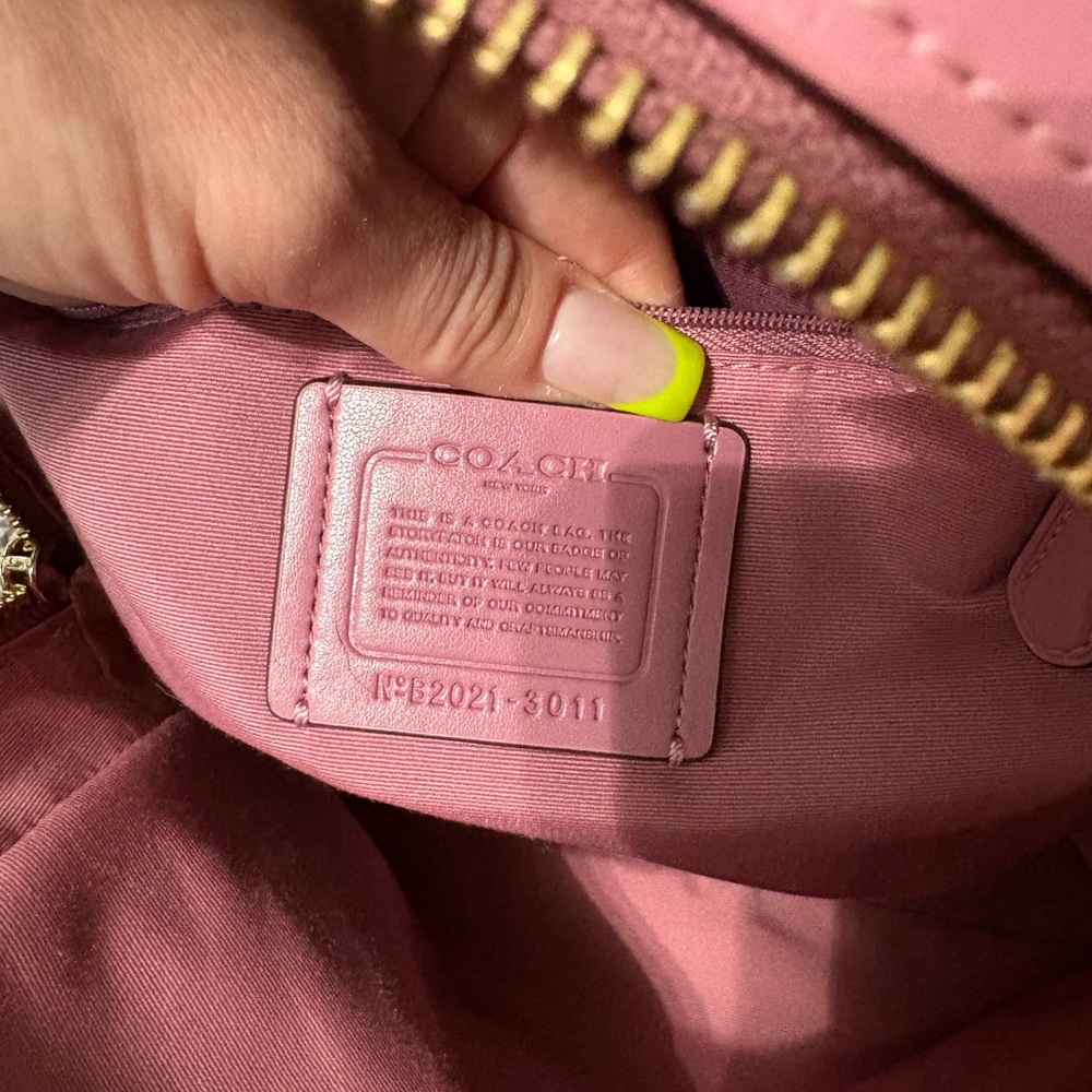 Coach Floral Signature Canvas Backpack in Pink and Tan - Picture 6 of 14